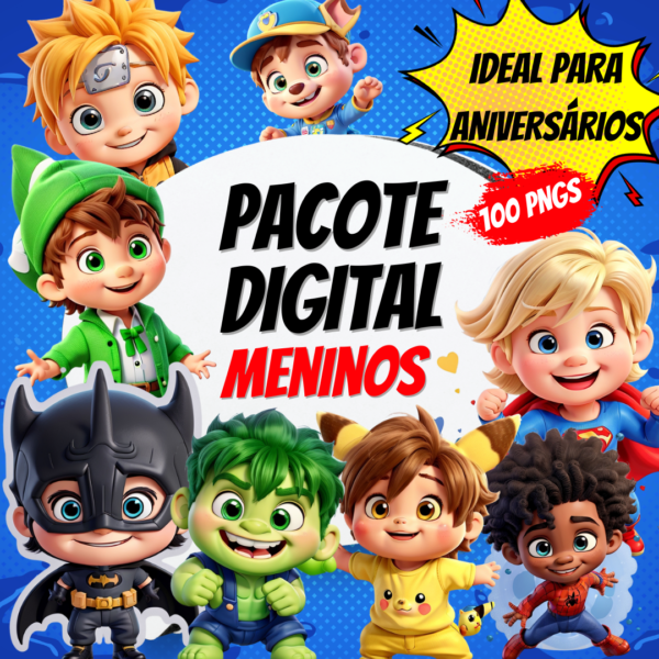 Pacote Digital Aniversariantes - Meninos