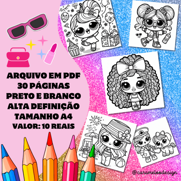 Arquivo Digital Bonecas - Desenhos para Colorir - Image 2