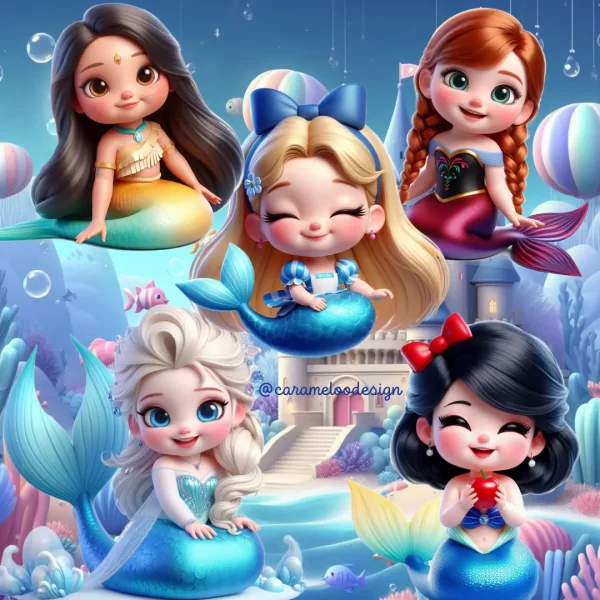 Pacote Digital - Princesas Sereias versão 1 - Imagem 2