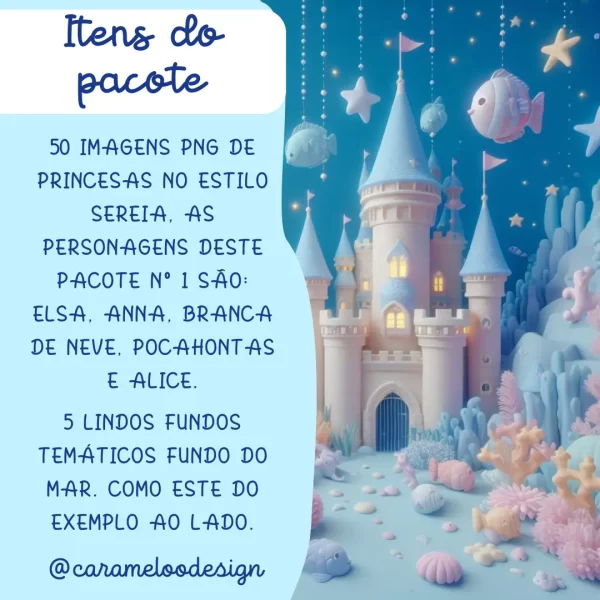 Pacote Digital - Princesas Sereias versão 1 - Imagem 3