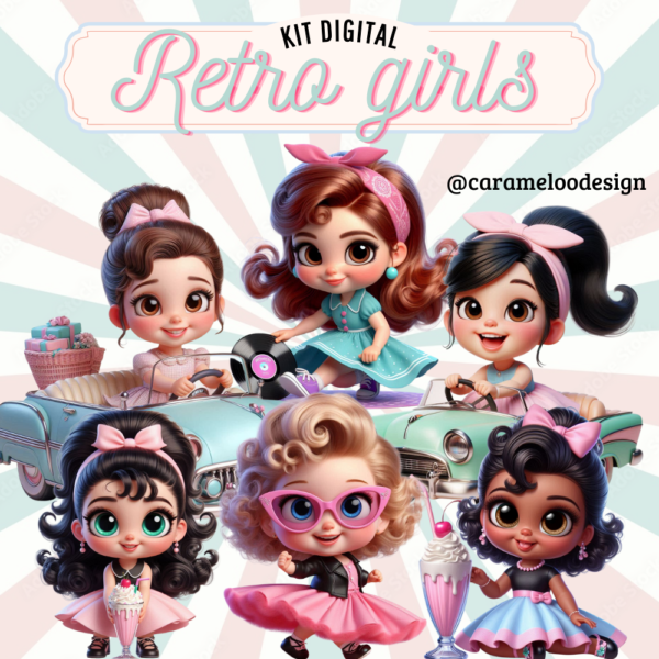 Kit Digital Retro Girls