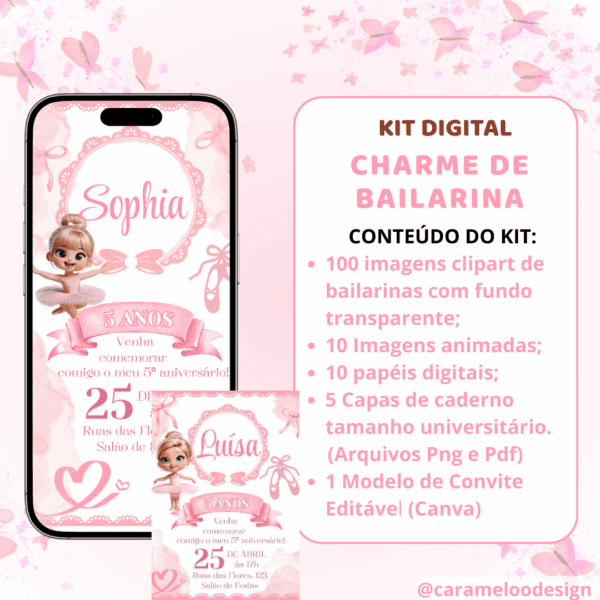Kit Digital - Charme de Bailarina - Imagem 4