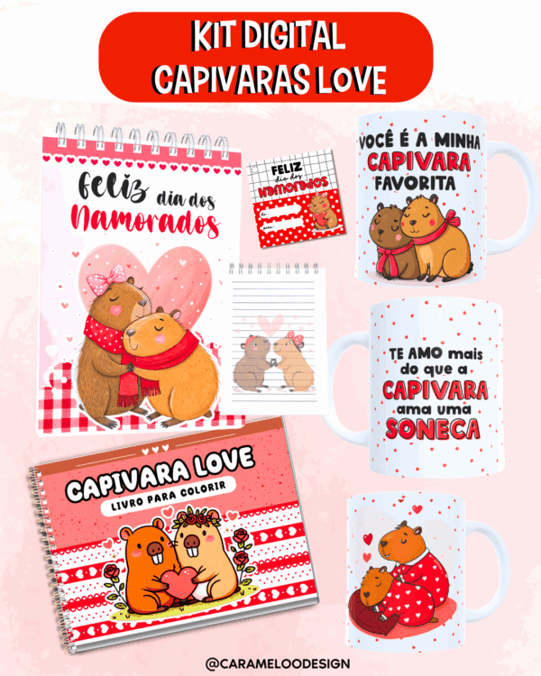 Kit Digital Capivaras Love (Dia dos Namorados)