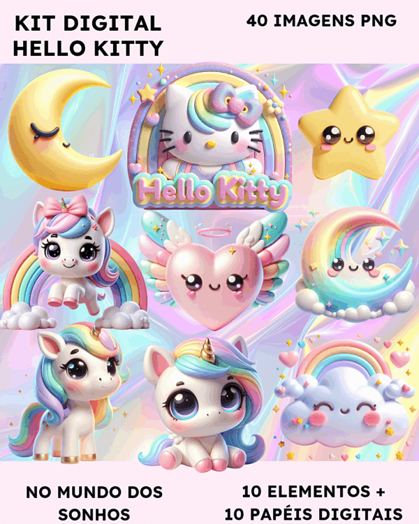 Kit Digital - Hello Kitty No mundo dos Sonhos - Imagem 2
