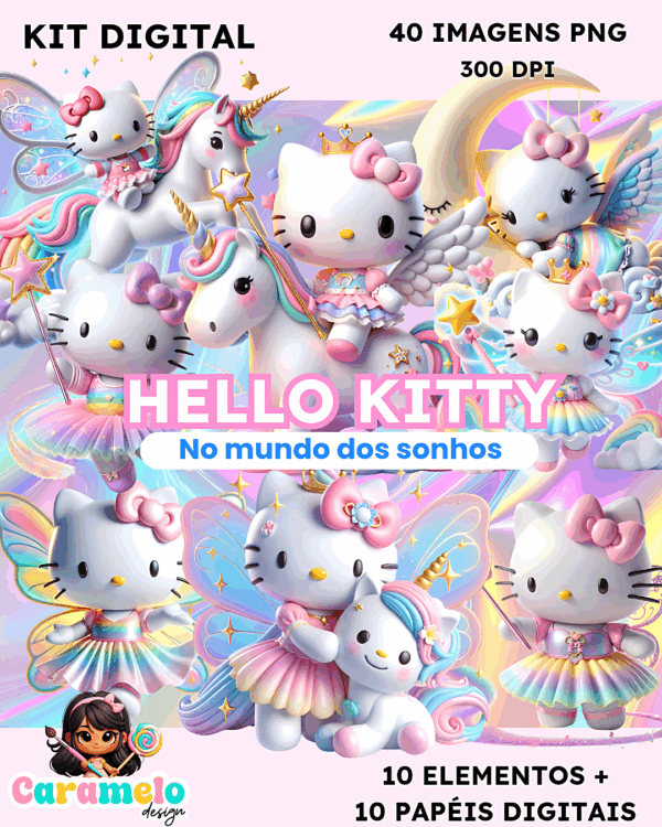 Kit Digital - Hello Kitty No mundo dos Sonhos