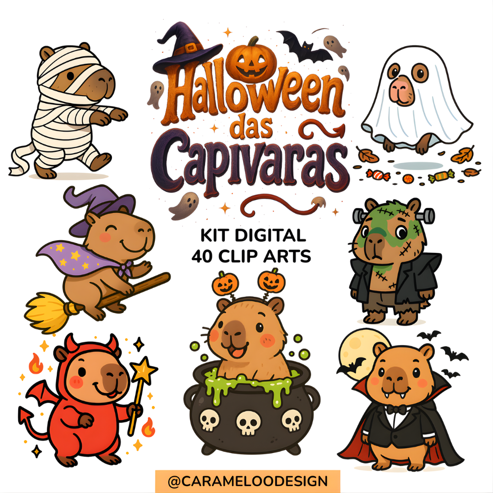 Kit Digital - Halloween das Capivaras